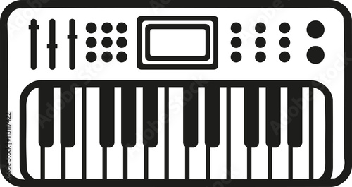 Electronic piano keyboard icon