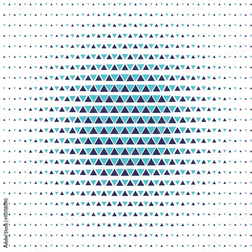 Illusion With Blue Triangles Seamless Pattern