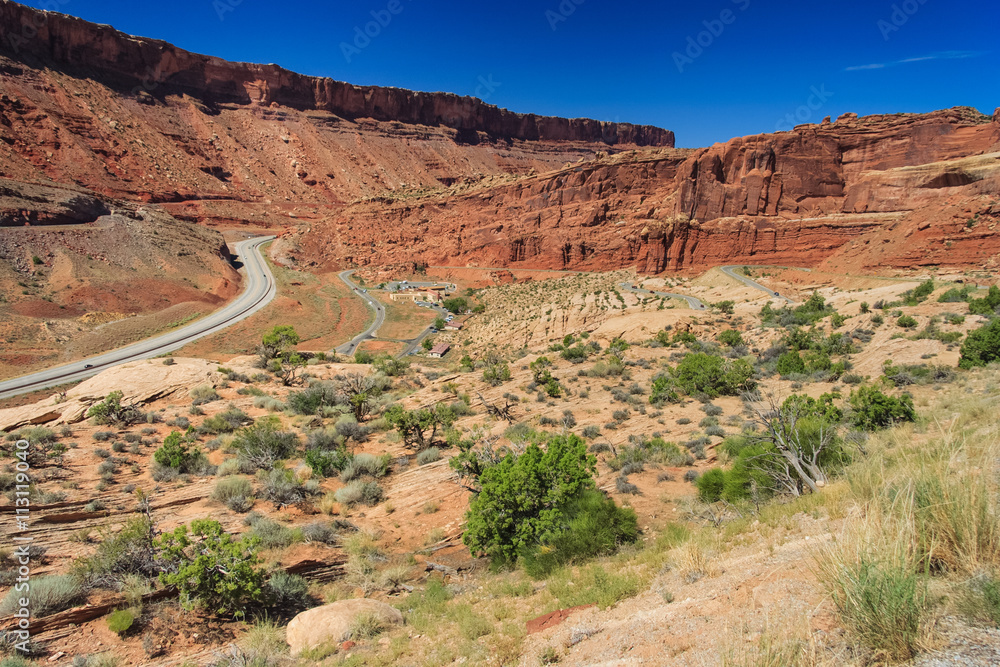 Entrance to Arches National Park, Utah,  USA