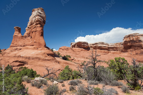 Scenic highway between Petrified Dunes and Fiery Furnace at Arches National Park, Utah, USA
