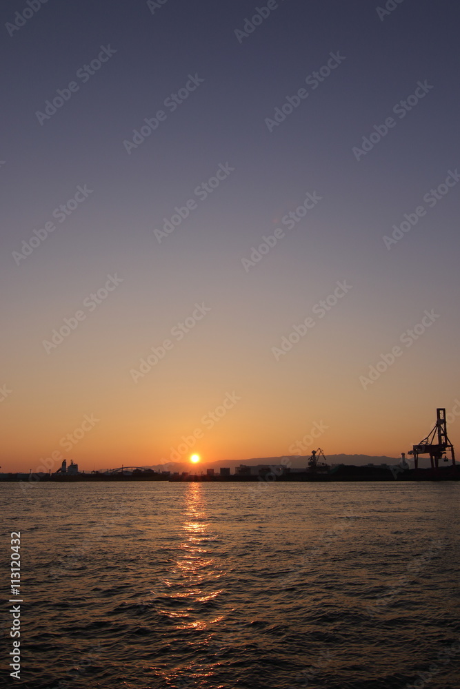 sunset of Osaka-Bay : Oska Japan
