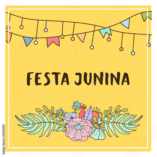 Bright vector illustrationfor the Festa Junina Brazil Festival.