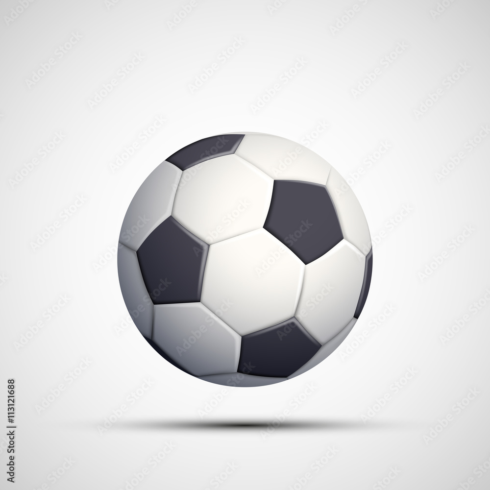 Icon leather soccer ball. Isolated on white background. Stock ve