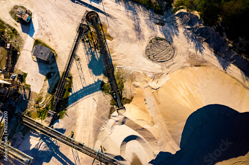 Sand mine aerial view