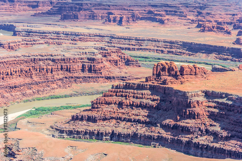 View of Colorado River and Canyonlands National Park from Dead Horse Point Overlook, Utah, USA