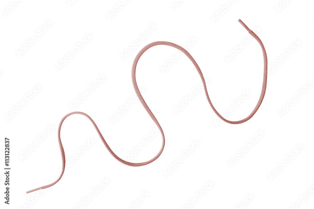 Red Shoelace curved - isolated Red Shoelace curved - isolated