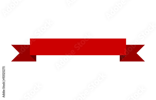 Red banner ribbon flat vector design for print and websites