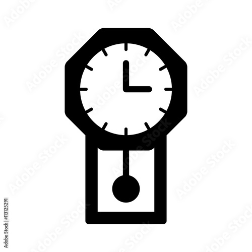 Vintage pendulum wall clock flat icon for apps and websites