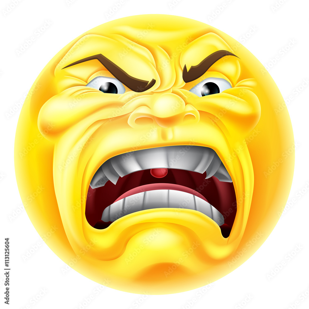 Angry Emoji Emoticon Icon Stock Vector | Adobe Stock