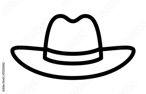 Cowboy hat or stetson hat line art icon for apps and websites