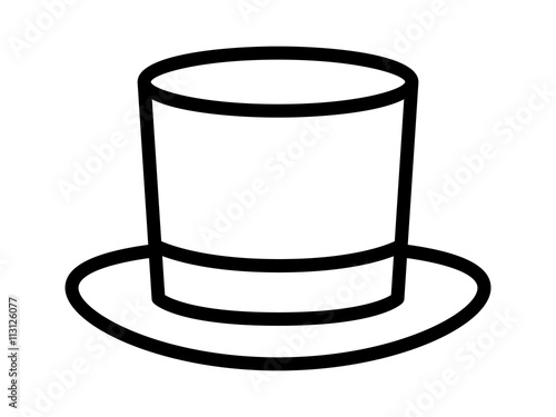 Magic top hat or high hat line art icon for apps and websites