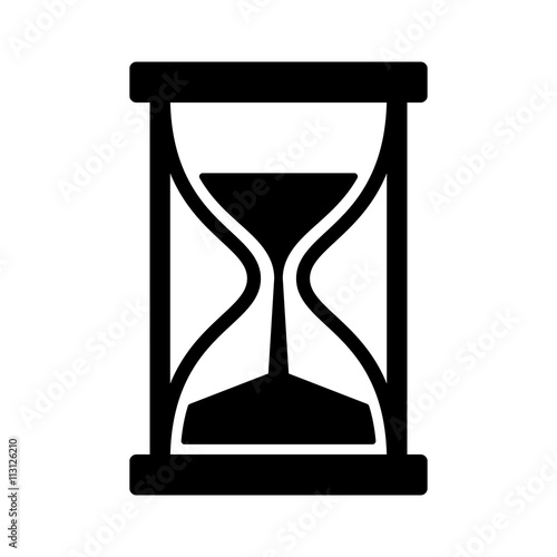 Vintage hourglass / sandglass timer or clock with handles flat icon for apps and websites