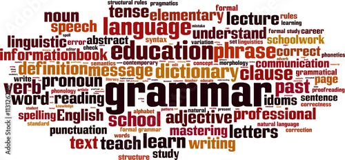 Grammar word cloud concept. Vector illustration