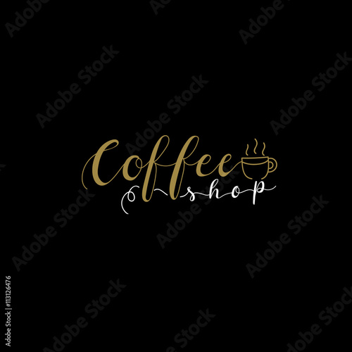 Cafe and coffee shop logo vector logo template. hand drawing logo.