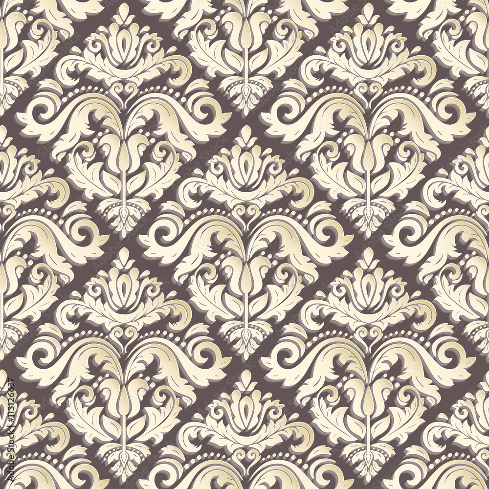 Seamless Oriental Pattern With 3D Elements Seamless Oriental Pattern With 3D Elements