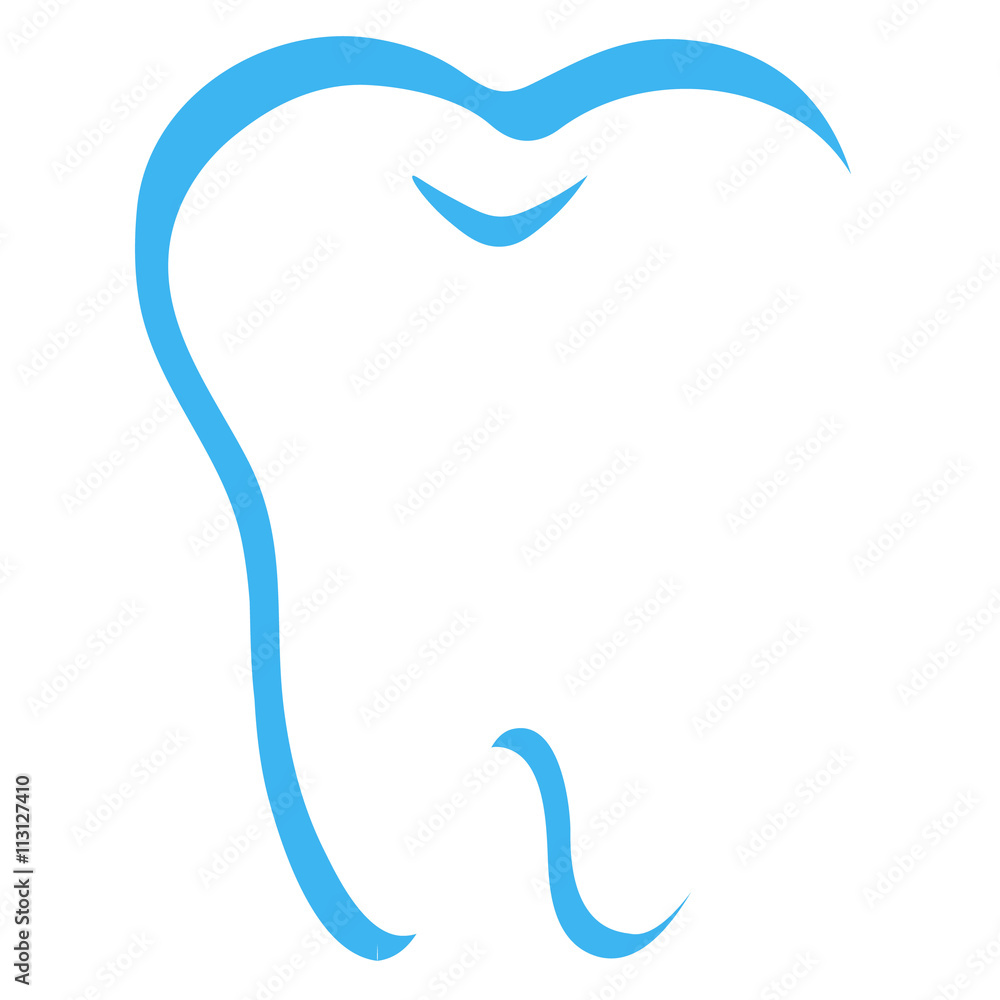 simple cartoon tooth white silhouette on a blue background, teeth, vector illustration icon, logo first tooth. Medical dental office symbols. Care for the oral cavity, dental health, care, hospital simple cartoon tooth white silhouette on a blue background, teeth, vector illustration icon, logo first tooth. Medical dental office symbols. Care for the oral cavity, dental health, care, hospital