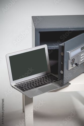 Safe and laptop