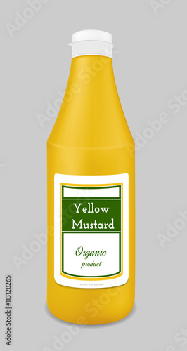 Yellow plastic bottle for sauce and mustard