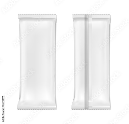 Bag for spaghetti, macaroni, pasta. Vector white soft pack
