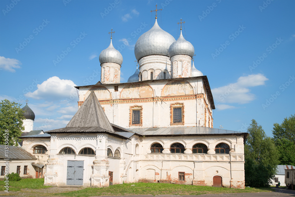 The old Znamensky Cathedral, summer day. Veliky Novgorod, Russia