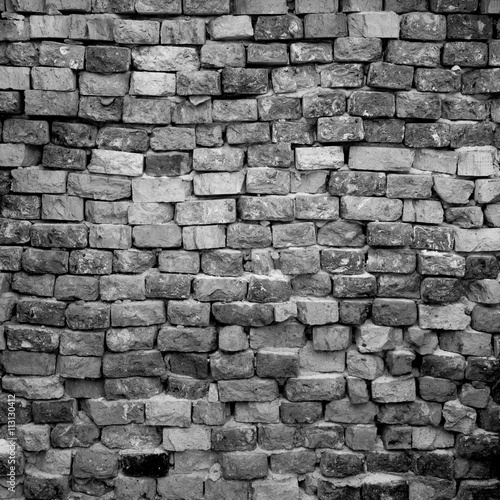 black and white brick wall