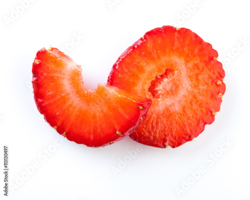 Strawberry. Piece and slice isolated