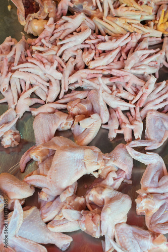 Thai street food, fresh chicken