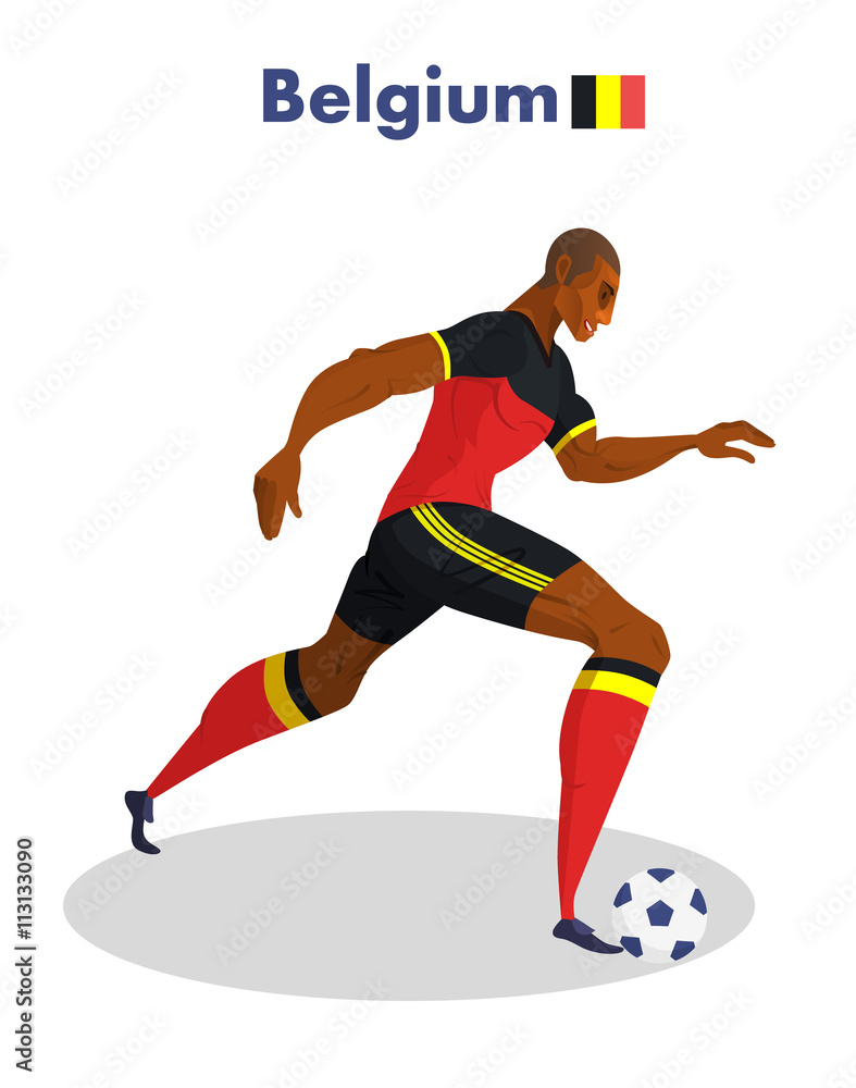 Belgium nationality footballer, Vector illustration