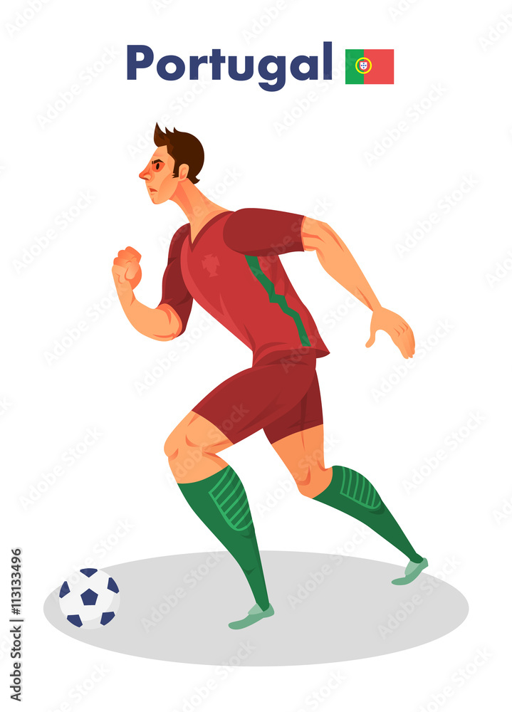 Portugal nationality footballer, Vector illustration