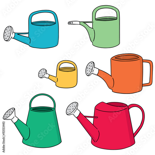 vector set of watering can
