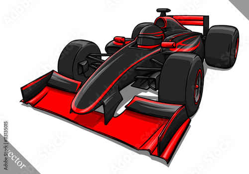 funny fast cartoon formula race car vector illustration art