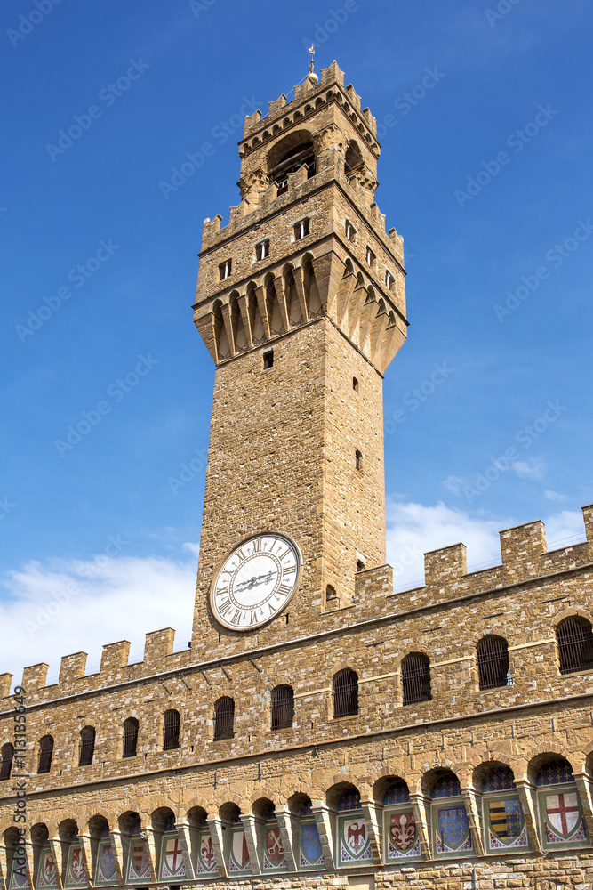 Tower of Palazzo della Signoria, Florence, Italy..