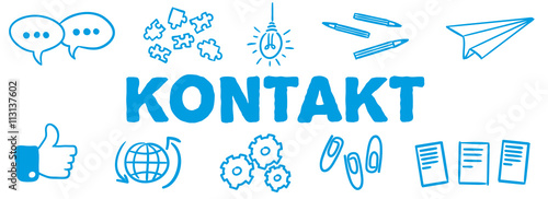 Stick Figure Series Banner Blue / Kontakt