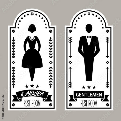 Male and Female Premium Restroom Symbol Signs Vector Collection