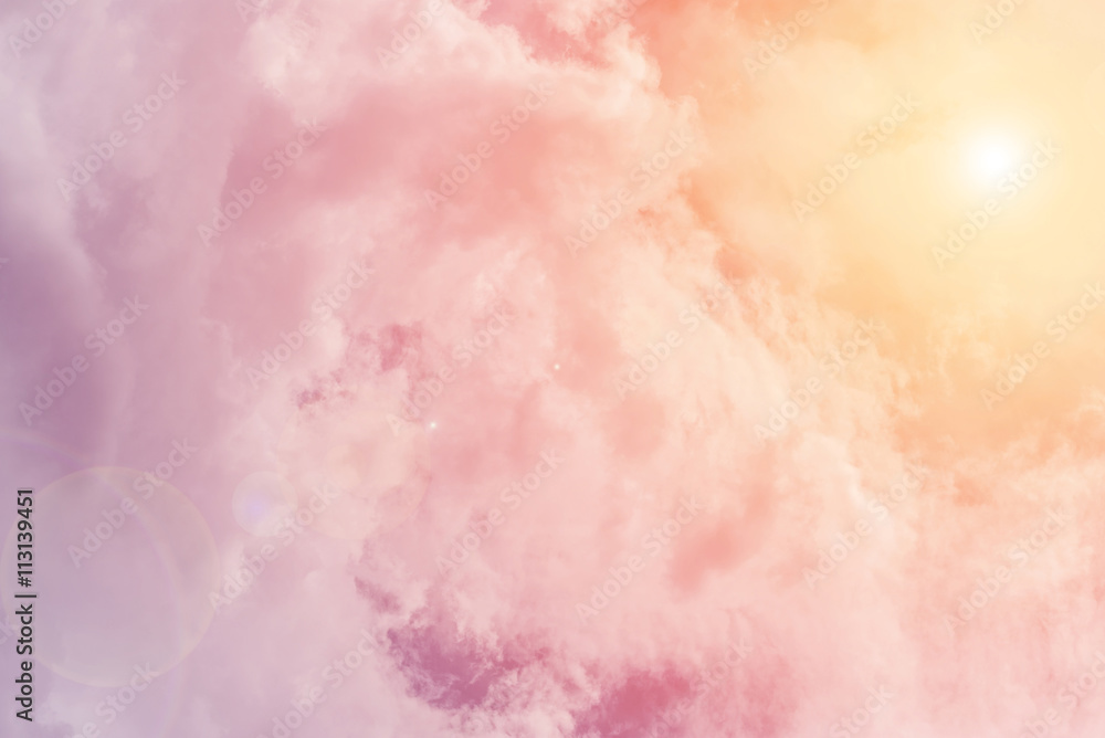 Fototapeta premium sun and cloud background with a pastel colored