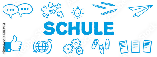 Stick Figure Series Banner Blue / Schule
