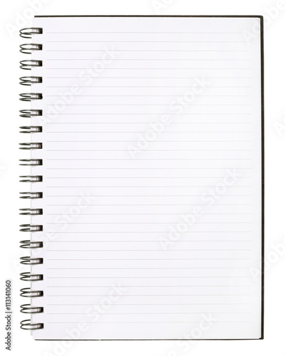 Blank Notebook with Line Paper on cement wall Background..
