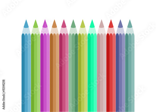 Color pencils vector images isolated on white background