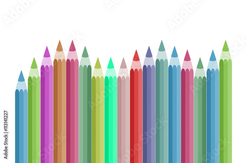 Color pencils vector images isolated on white background