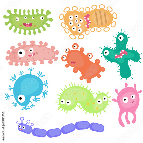 Set of bacteria illustrations
