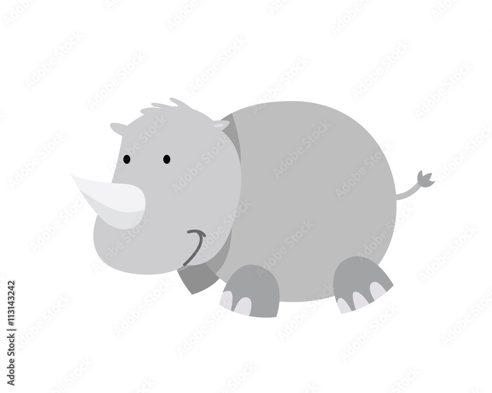 Flat Animal Character Logo - Rhinos Flat Animal Character Logo - Rhinos