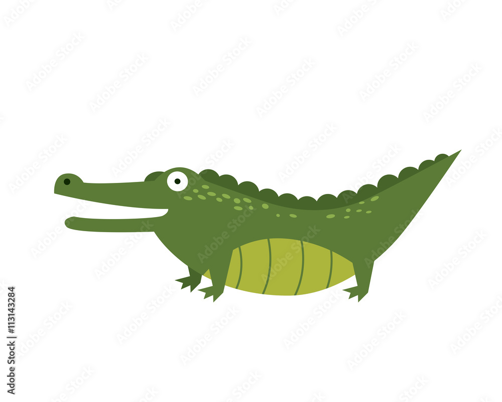Obraz premium Flat Animal Character Logo - Crocodile