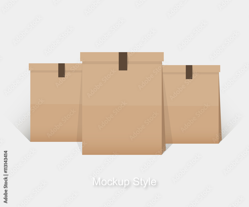 Mockup of Blank paper package for branding Mockup of Blank paper package for branding