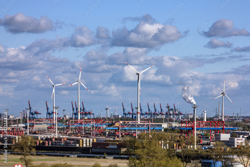 Rotterdam, Netherlands.Industrial zone. Sea commercial port