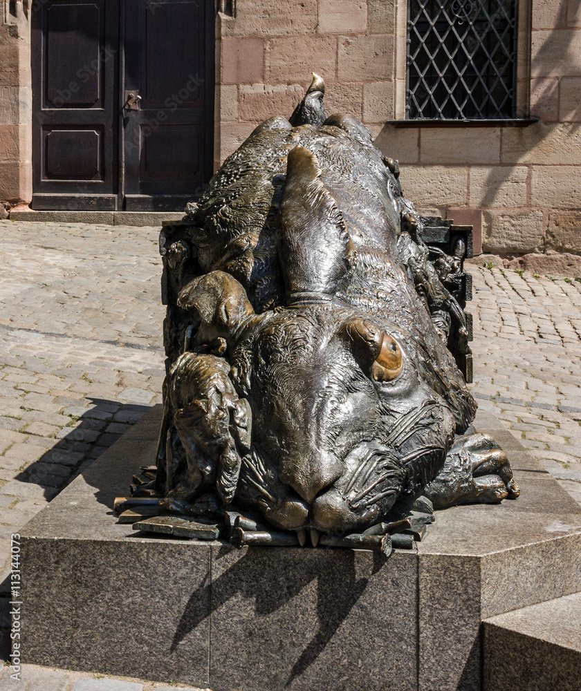 Nuremberg, Germany. Rabbit sculpture - Tribute to Albrecht Durer Stock  Photo | Adobe Stock