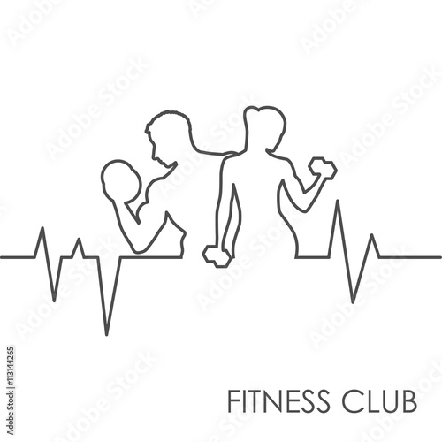 fitness club black and white