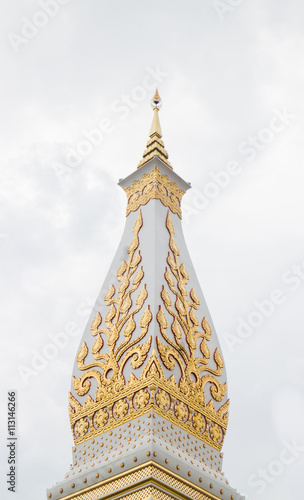 Chedi Prathat Panom with cloudy sky in Thailand public temple photo