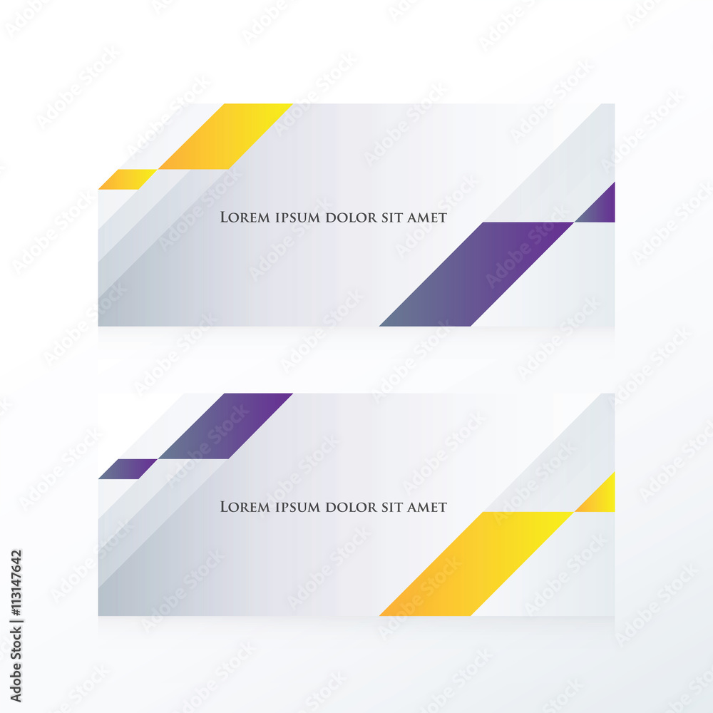 abstract banner vector Purple, yellow