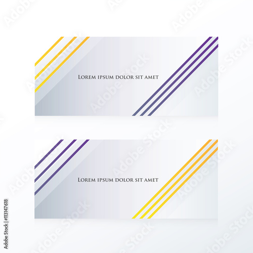 abstract line banner Purple, yellow