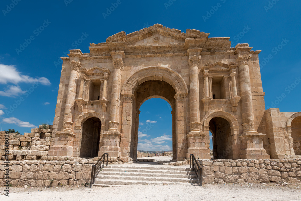 The Arch of Hadrian in Jerash, Jordan.